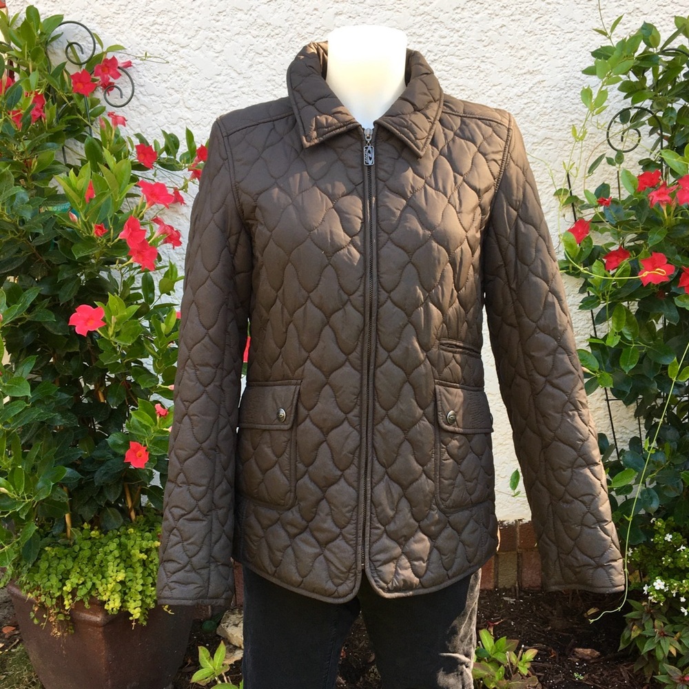 DKNY Active Women’s Brown Quilted Full Zip Coat/Jacket. Size M